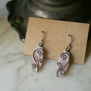 Sterling Silver and Pink Shell Earrings